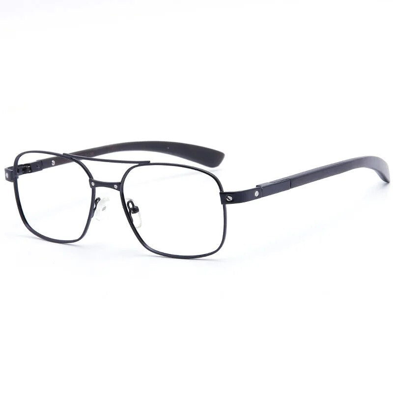 Alloy Glasses Frame Wood Men Pilot Optical Prescription Eyeglasses Frame French Brand Designs Spectacles Women Oversized Eyewear
