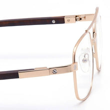 Load image into Gallery viewer, Alloy Glasses Frame Wood Men Pilot Optical Prescription Eyeglasses Frame French Brand Designs Spectacles Women Oversized Eyewear