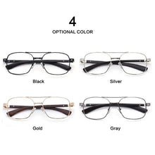 Load image into Gallery viewer, Alloy Glasses Frame Wood Men Pilot Optical Prescription Eyeglasses Frame French Brand Designs Spectacles Women Oversized Eyewear