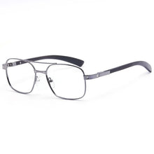 Load image into Gallery viewer, Alloy Glasses Frame Wood Men Pilot Optical Prescription Eyeglasses Frame French Brand Designs Spectacles Women Oversized Eyewear