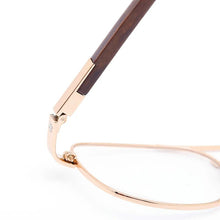 Load image into Gallery viewer, Alloy Glasses Frame Wood Men Pilot Optical Prescription Eyeglasses Frame French Brand Designs Spectacles Women Oversized Eyewear