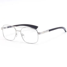 Load image into Gallery viewer, Alloy Glasses Frame Wood Men Pilot Optical Prescription Eyeglasses Frame French Brand Designs Spectacles Women Oversized Eyewear