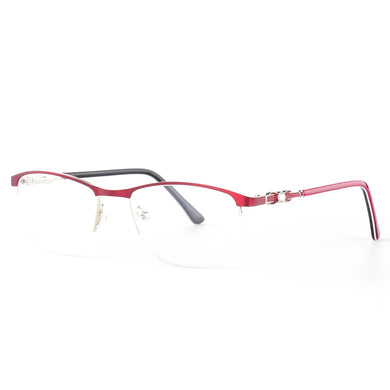 Alloy Men Women Metal Half Rimless Anti Blue Light Eyeglasses Frame Myopia Prescription Glasses Transparent Clear Lens