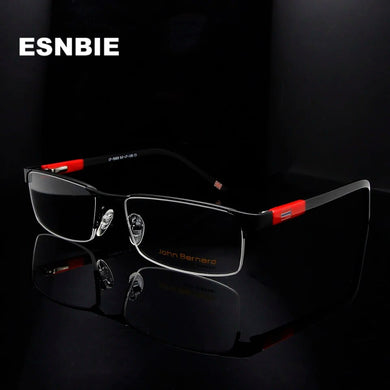 Alloy Metal Half Frame Glasses Men Square Nerd Glasses Frame Optical Prescription Eyeglasses Myopia Lens Monturas De Lentes