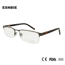 Load image into Gallery viewer, Alloy Metal Half Frame Glasses Men Square Nerd Glasses Frame Optical Prescription Eyeglasses Myopia Lens Monturas De Lentes