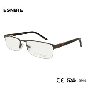 Alloy Metal Half Frame Glasses Men Square Nerd Glasses Frame Optical Prescription Eyeglasses Myopia Lens Monturas De Lentes