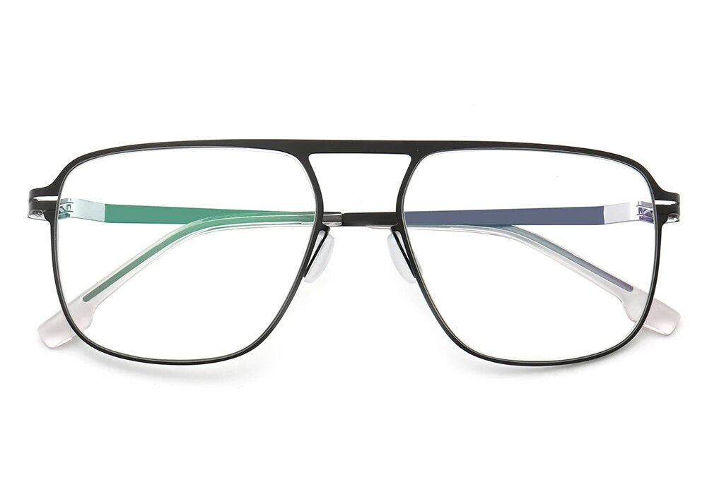 Alloy Myopia Glasses Frame Men Square Optical Prescription Eyeglasses Frame Metal  Oversize ULTEM Frame Silicone Eyewear