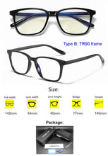 Load image into Gallery viewer, Anti Blue Light Blocking Filter Reduces Digital Eye Strain Clear Regular Computer Gaming SleepingBetter Glasses Improve Comfort