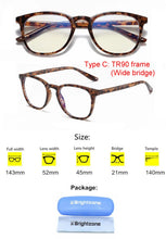 Load image into Gallery viewer, Anti Blue Light Blocking Filter Reduces Digital Eye Strain Clear Regular Computer Gaming SleepingBetter Glasses Improve Comfort