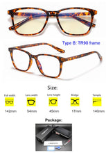 Load image into Gallery viewer, Anti Blue Light Blocking Filter Reduces Digital Eye Strain Clear Regular Computer Gaming SleepingBetter Glasses Improve Comfort