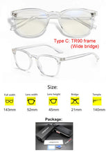 Load image into Gallery viewer, Anti Blue Light Blocking Filter Reduces Digital Eye Strain Clear Regular Computer Gaming SleepingBetter Glasses Improve Comfort