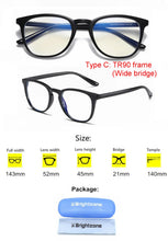 Load image into Gallery viewer, Anti Blue Light Blocking Filter Reduces Digital Eye Strain Clear Regular Computer Gaming SleepingBetter Glasses Improve Comfort