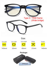 Load image into Gallery viewer, Anti Blue Light Blocking Filter Reduces Digital Eye Strain Clear Regular Computer Gaming SleepingBetter Glasses Improve Comfort