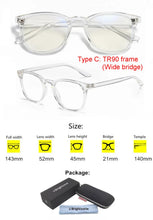 Load image into Gallery viewer, Anti Blue Light Blocking Filter Reduces Digital Eye Strain Clear Regular Computer Gaming SleepingBetter Glasses Improve Comfort