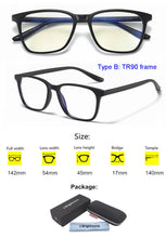 Load image into Gallery viewer, Anti Blue Light Blocking Filter Reduces Digital Eye Strain Clear Regular Computer Gaming SleepingBetter Glasses Improve Comfort