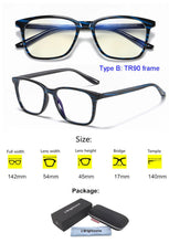 Load image into Gallery viewer, Anti Blue Light Blocking Filter Reduces Digital Eye Strain Clear Regular Computer Gaming SleepingBetter Glasses Improve Comfort