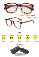 Load image into Gallery viewer, Anti Blue Light Blocking Filter Reduces Digital Eye Strain Clear Regular Computer Gaming SleepingBetter Glasses Improve Comfort