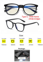 Load image into Gallery viewer, Anti Blue Light Blocking Filter Reduces Digital Eye Strain Clear Regular Computer Gaming SleepingBetter Glasses Improve Comfort