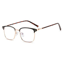 Load image into Gallery viewer, Anti Blue Light Metal Square Myopia Glasses With Degree Vintage Customized Prescription Eyeglasses Diopter 0 -0.5 -0.75 To -6.0