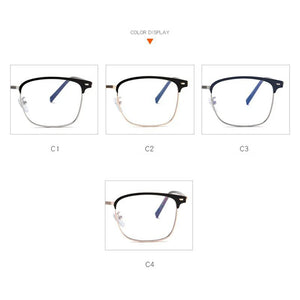 Anti Blue Light Metal Square Myopia Glasses With Degree Vintage Customized Prescription Eyeglasses Diopter 0 -0.5 -0.75 To -6.0