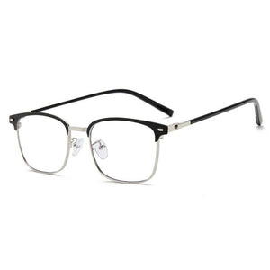 Anti Blue Light Metal Square Myopia Glasses With Degree Vintage Customized Prescription Eyeglasses Diopter 0 -0.5 -0.75 To -6.0
