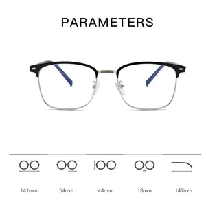 Anti Blue Light Metal Square Myopia Glasses With Degree Vintage Customized Prescription Eyeglasses Diopter 0 -0.5 -0.75 To -6.0