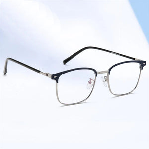 Anti Blue Light Metal Square Myopia Glasses With Degree Vintage Customized Prescription Eyeglasses Diopter 0 -0.5 -0.75 To -6.0