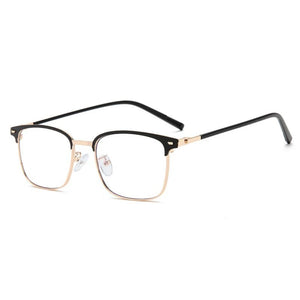 Anti Blue Light Metal Square Myopia Glasses With Degree Vintage Customized Prescription Eyeglasses Diopter 0 -0.5 -0.75 To -6.0