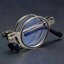 Load image into Gallery viewer, Anti-Blue Light Round Folding Reading Glasses Men Portable Folding Computer Grade Glasses Narrow Eyeglasses Frame For Men Gafas