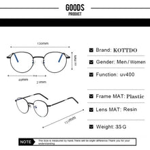 Load image into Gallery viewer, Anti-blue Light Eyeglasses Metal Frame Round Women Vintage Optics Glasses Men Myopia Computer Eye Glasses 2020
