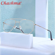 Load image into Gallery viewer, Aviation Design Eyeglasses Optical Prescription Eyeglasses Metal Full-rim Frame Spectacles Men Women Oversized Eyewear