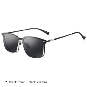 BCLEAR  Optical Spectacle Frame Men With Clip On Sunglasses Polarized Magnetic Glasses For Male Prescription Eyeglasses