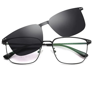 BCLEAR  Optical Spectacle Frame Men With Clip On Sunglasses Polarized Magnetic Glasses For Male Prescription Eyeglasses