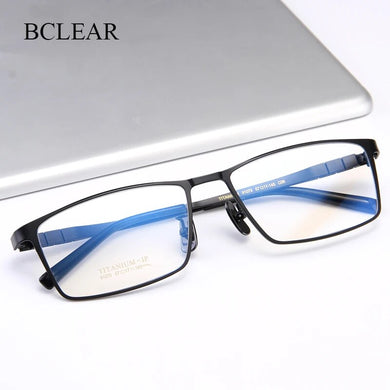 BCLEAR Pure Titanium Glasses Frame Men Square Eyewear    Male Classic Full Optical Prescription Eyeglasses Frames 91079