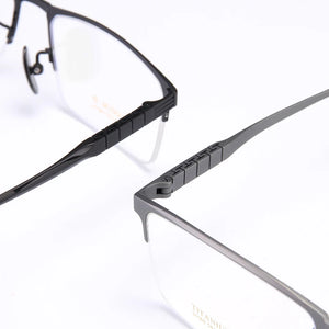 BCLEAR Pure Titanium Spectacle Frame Business Men  Eyewear   Male Classic Half Rim Optical Prescription Eyeglasses