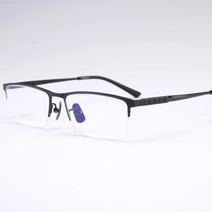 BCLEAR Pure Titanium Spectacle Frame Business Men  Eyewear   Male Classic Half Rim Optical Prescription Eyeglasses