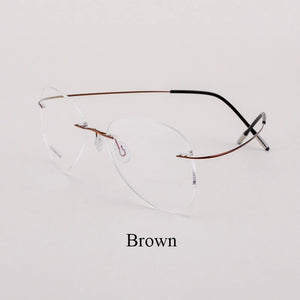 BCLEAR Titanium Alloy Glasses Frame Men   Women Rimless Prescription Pilot Eyeglasses Myopia Optical European Eyewear