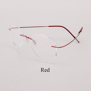 BCLEAR Titanium Alloy Glasses Frame Men   Women Rimless Prescription Pilot Eyeglasses Myopia Optical European Eyewear