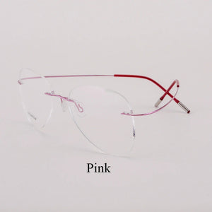 BCLEAR Titanium Alloy Glasses Frame Men   Women Rimless Prescription Pilot Eyeglasses Myopia Optical European Eyewear