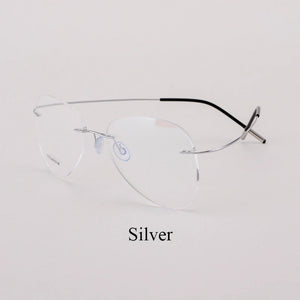 BCLEAR Titanium Alloy Glasses Frame Men   Women Rimless Prescription Pilot Eyeglasses Myopia Optical European Eyewear