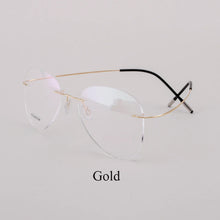 Load image into Gallery viewer, BCLEAR Titanium Alloy Glasses Frame Men   Women Rimless Prescription Pilot Eyeglasses Myopia Optical European Eyewear