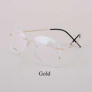 BCLEAR Titanium Alloy Glasses Frame Men   Women Rimless Prescription Pilot Eyeglasses Myopia Optical European Eyewear