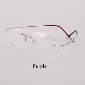 BCLEAR Titanium Alloy Glasses Frame Men   Women Rimless Prescription Pilot Eyeglasses Myopia Optical European Eyewear