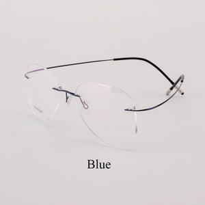 BCLEAR Titanium Alloy Glasses Frame Men   Women Rimless Prescription Pilot Eyeglasses Myopia Optical European Eyewear