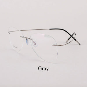 BCLEAR Titanium Alloy Glasses Frame Men   Women Rimless Prescription Pilot Eyeglasses Myopia Optical European Eyewear