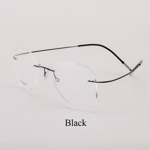 BCLEAR Titanium Alloy Glasses Frame Men   Women Rimless Prescription Pilot Eyeglasses Myopia Optical European Eyewear