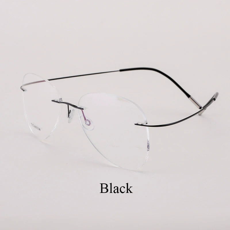 BCLEAR Titanium Alloy Glasses Frame Men   Women Rimless Prescription Pilot Eyeglasses Myopia Optical European Eyewear