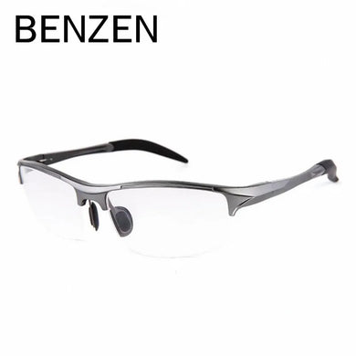 BENZEN Aluminum Magnesium Men Glasses Frame Metal Half  Eyeglasses Male Computer Optical Spectacles With Case 5051