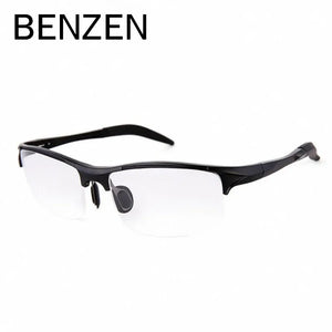 BENZEN Aluminum Magnesium Men Glasses Frame Metal Half  Eyeglasses Male Computer Optical Spectacles With Case 5051