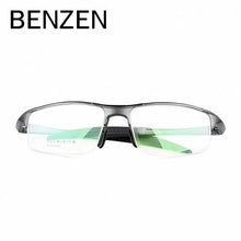 Load image into Gallery viewer, BENZEN Aluminum Magnesium Men Glasses Frame Metal Half  Eyeglasses Male Computer Optical Spectacles With Case 5051